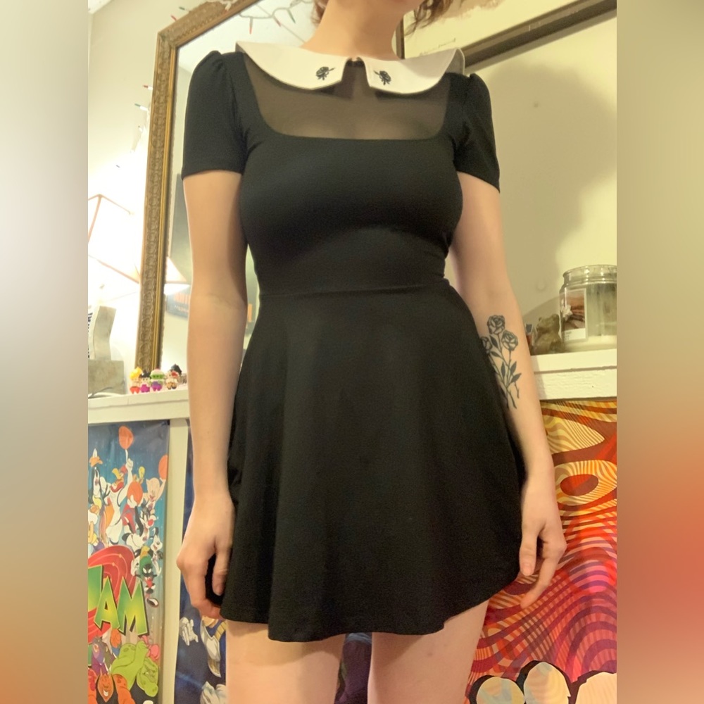WEDNESDAY -ESQUE MINI DRESS, VINTAGE SIZE SMALL